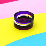 Laser cut acrylic rainbow ring