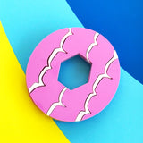 laser cut Perspex acrylic party ring biscuit brooch 