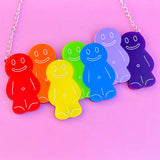 Colourful jelly baby acrylic necklace