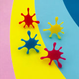 Paint splat colourful acrylic earrings