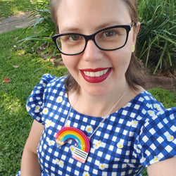 bright pencil rainbow necklace