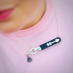 Small Mighty Fountain Pen Acrylic Necklace