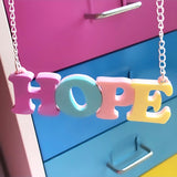 pastel letter hope necklace