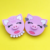 Perspex acrylic pig brooches