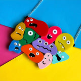 multiple acrylic monsters necklace