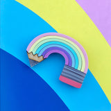 Lasercut rainbow brooch