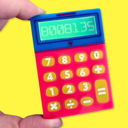 quirky neon calculator brooch
