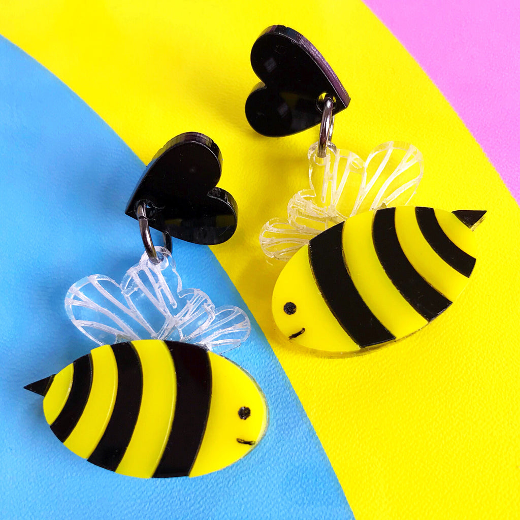 Cute bee earrings Outlet