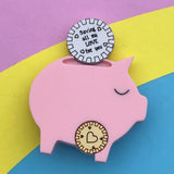 saving all my love piggy bank brooch