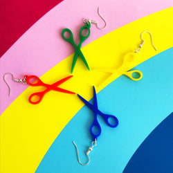 Colourful scissor acrylic earrings