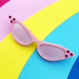 Pastel pink acrylic glasses brooch
