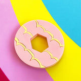 pastel pink party ring acrylic brooch