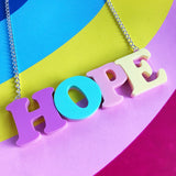 Lasercut acrylic hope necklace