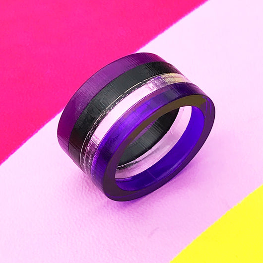 Acrylic rainbow purple ring