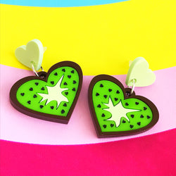 Perspex acrylic kiwi earrings