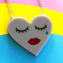 Broken Heart Acrylic Necklace