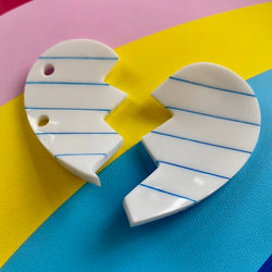 Acrylic paper heart brooch