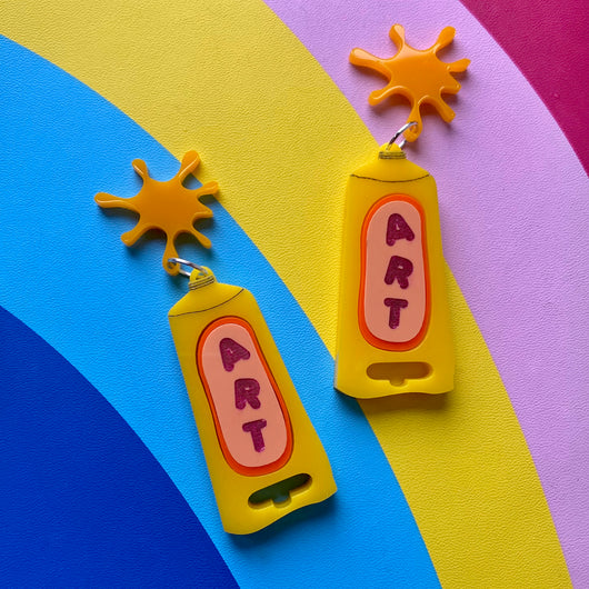 acrylic paint tube earrings