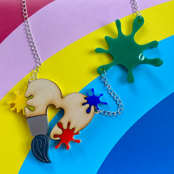 Acrylic paintbrush necklace
