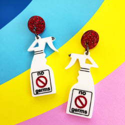 germ spray acrylic earrings