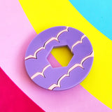 lilac biscuit brooch 