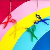 Acrylic scissor necklace
