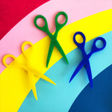 Colourful acrylic scissor brooches