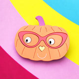 Acrylic halloween pumpkin brooch