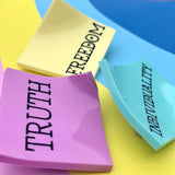 Perspex acrylic post it note brooches