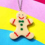 acrylic gingerbread man necklace