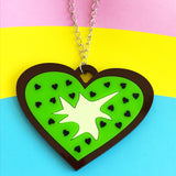 kiwi perspex acrylic necklace