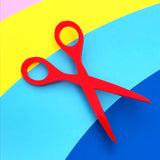Red acrylic scissor brooch