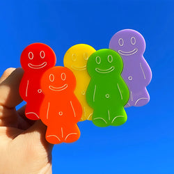 Jelly Baby Friends Acrylic Brooch