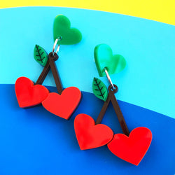 Perspex acrylic cherry earrings