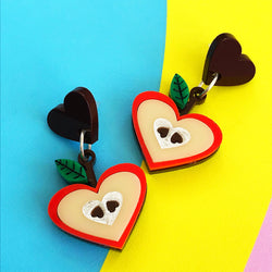 laser cut acrylic apple earrings