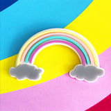 acrylic rainbow brooch