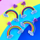 Rainbow laser cut acrylic earrings