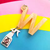 laser cut acrylic worm brooch