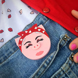 Rosie the riveter acrylic brooch