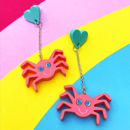 Spider acrylic earrings