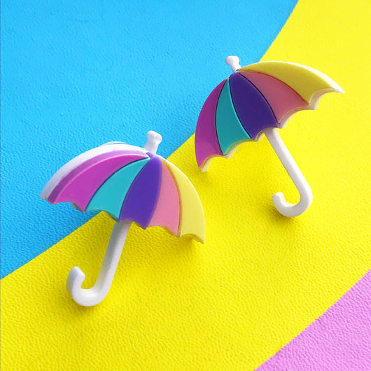 Pastel acrylic umbrella earrings