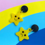 Happy and sad star earrings