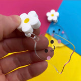 Laser cut ghost and daisy earrings