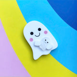 Acrylic ghost brooch