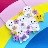 Acrylic ghost statement necklace