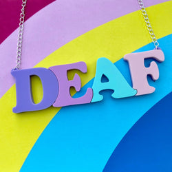 Pastel acrylic deaf letter necklace