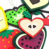 laser cut perspex acrylic fruit jewellery 