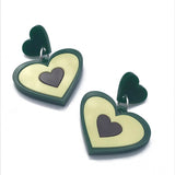 laser cut acrylic avocado earrings