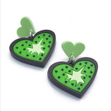 laser cut acrylic kiwi earrings