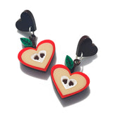 perspex acrylic apple earrings